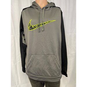 Nike Therma Fit Men's Gray & Green Hoodie/Pull over/Sweatshirt Size L SKU 5814